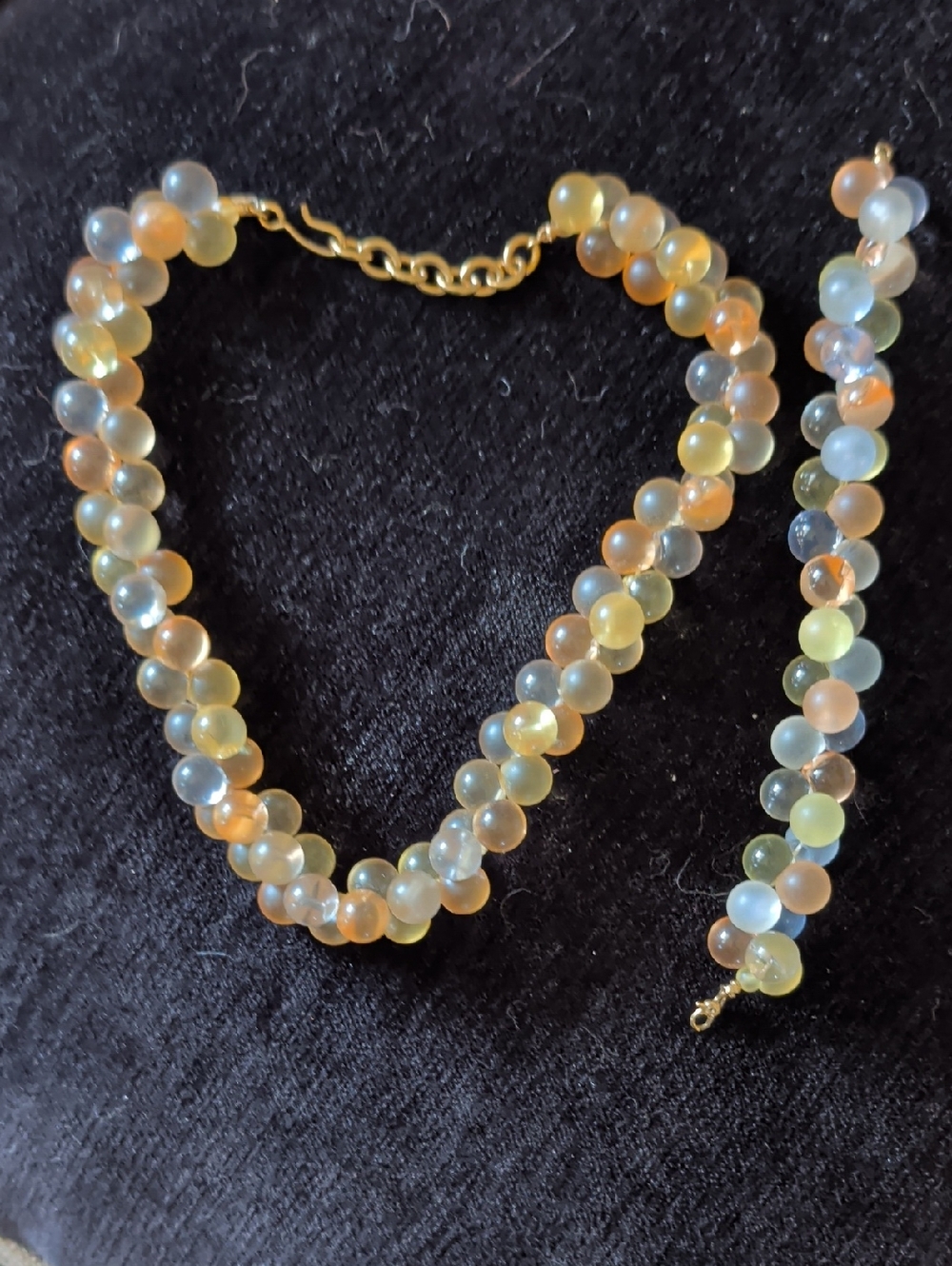 Monet Pastel Multi-Bead Necklace with Gold Chain